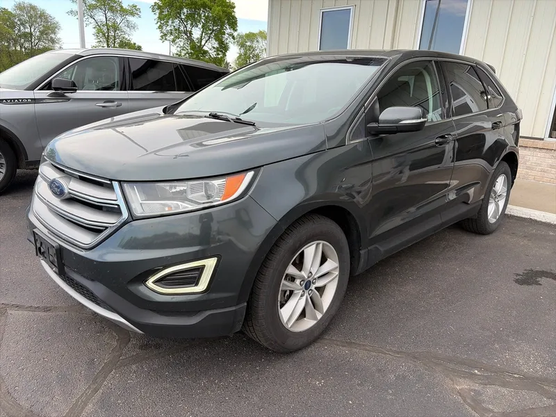 2015 Ford Edge SEL AWD in Guard Metallic — front three-quarter view