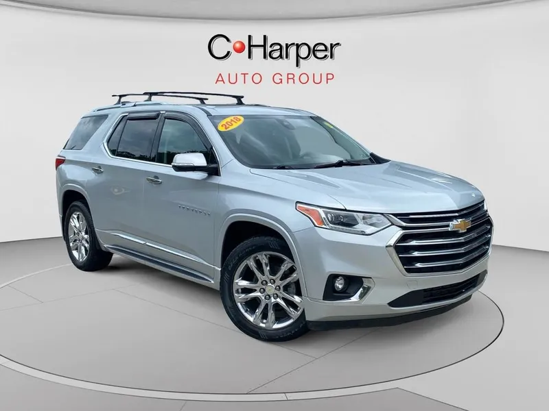 2018 Chevrolet Traverse High Country in Silver Ice Metallic — front three-quarter view
