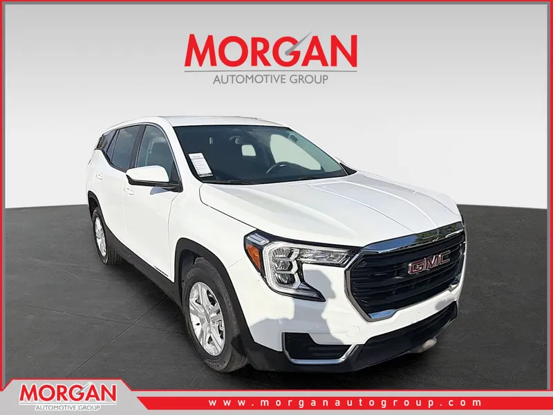 2024 GMC Terrain SLE in Summit White — front three-quarter view