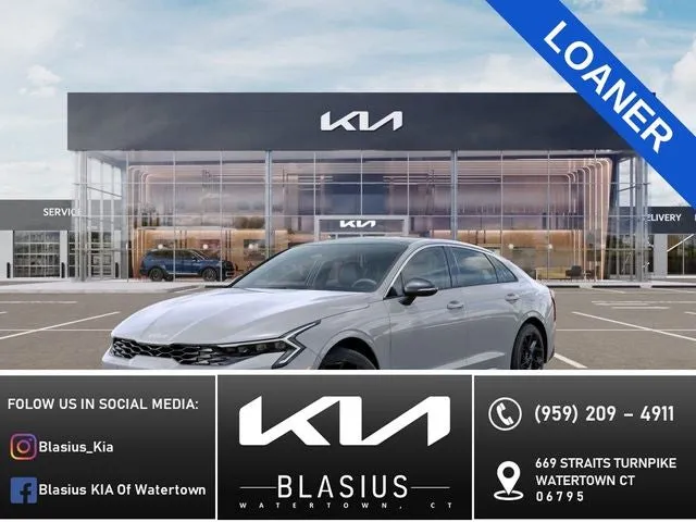 2026 Kia K5 GT-Line in Wolf Gray — front three-quarter view