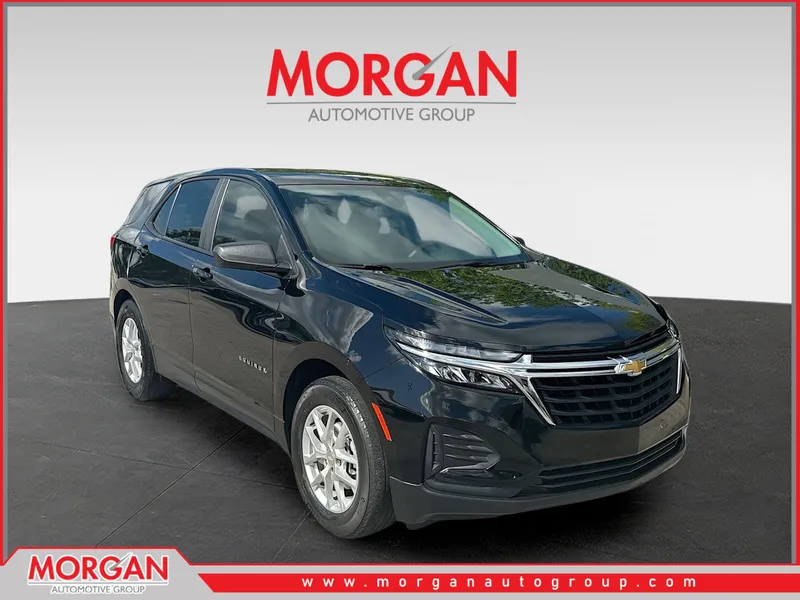 2024 Chevrolet Equinox LS in Mosaic Black Metallic — front three-quarter view