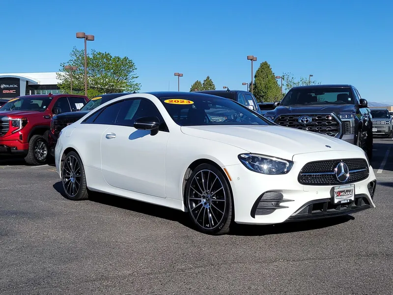2023 Mercedes-Benz E-Class E 450 in White — front three-quarter view