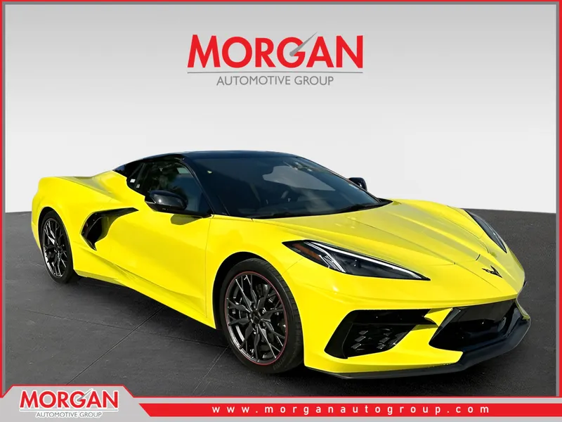 2023 Chevrolet Corvette 1LT in Accelerate Yellow Metallic — front three-quarter view