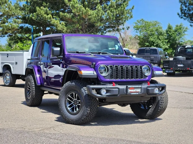 2026 Jeep Wrangler WRANGLER 4-DOOR RUBICON X in Reign Exterior Paint — front three-quarter view