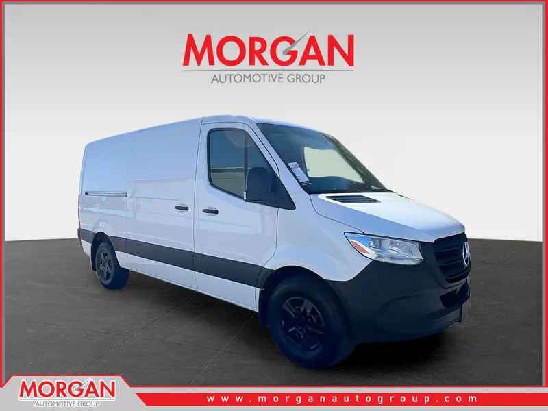 2025 Mercedes-Benz Sprinter 2500 Cargo 144 WB in Arctic White — front three-quarter view