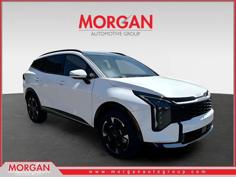2026 Kia Sportage SX-Prestige in White — front three-quarter view