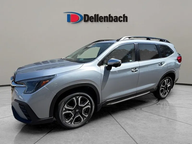 2023 Subaru Ascent Touring in Ice Silver Metall — front three-quarter view