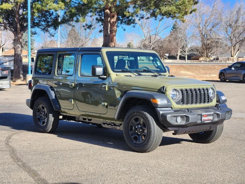 2026 Jeep Wrangler WRANGLER 4-DOOR SPORT in 41 Exterior Paint — front three-quarter view