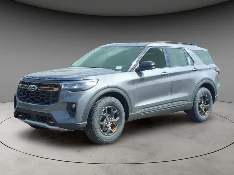2026 Ford Explorer Tremor in Gray Metallic — front three-quarter view