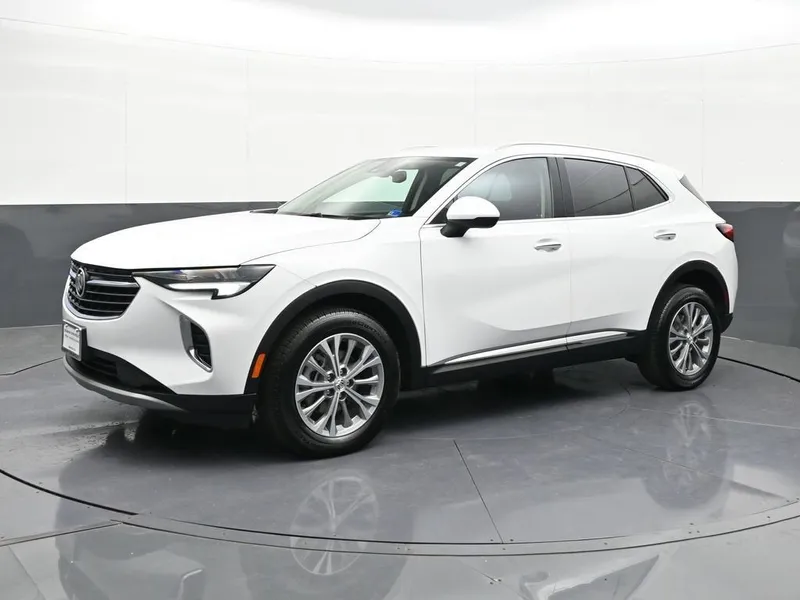 2022 Buick Envision Preferred in Summit White — front three-quarter view