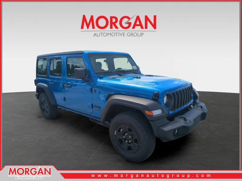 2026 Jeep Wrangler Sport in Blue — front three-quarter view
