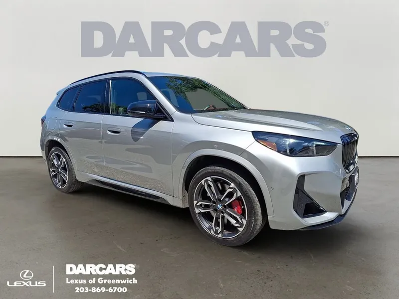 2026 BMW X1 M35i in Space Silver Metallic — front three-quarter view