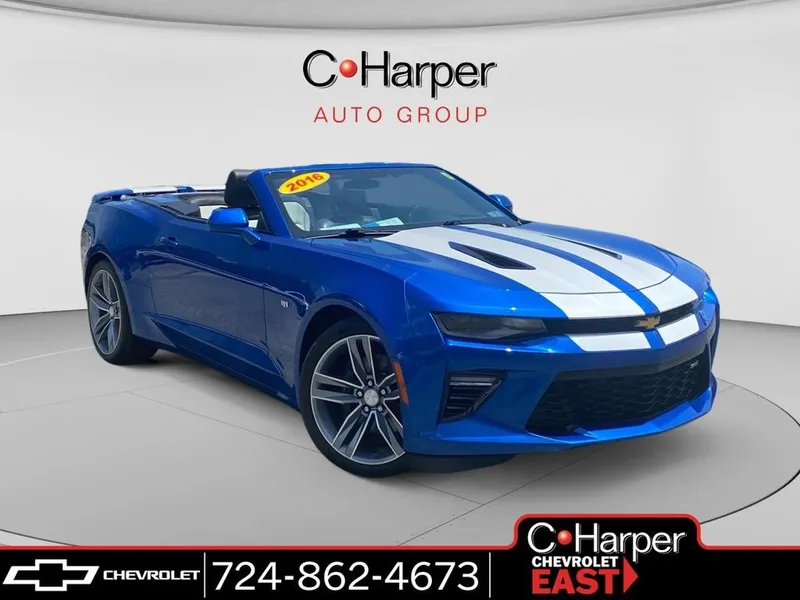 2016 Chevrolet Camaro 2SS in Hyper Blue Metallic — front three-quarter view