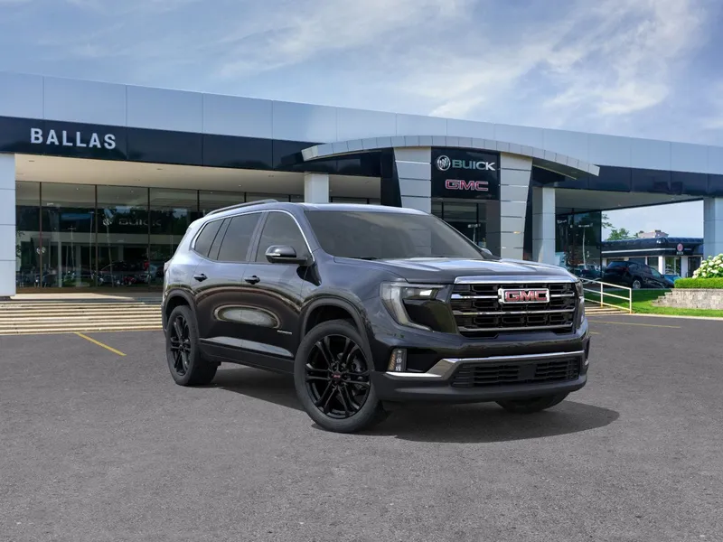 2026 GMC Acadia Elevation in Ebony Twilight Metallic — front three-quarter view