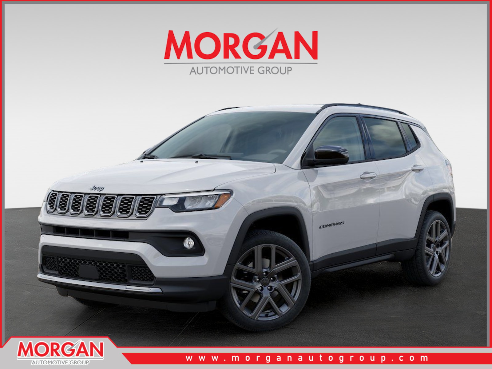 2026 Jeep Compass Latitude in White/off-white — front three-quarter view