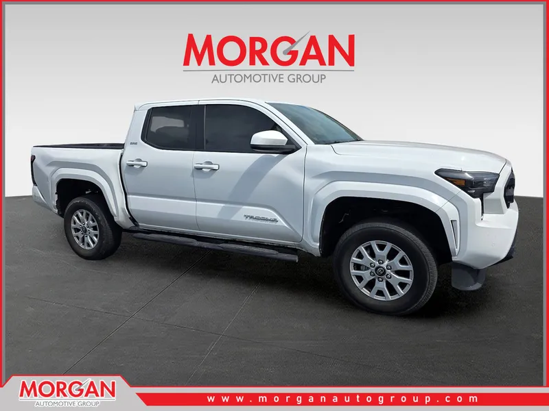 2024 Toyota Tacoma SR5 in White — front three-quarter view
