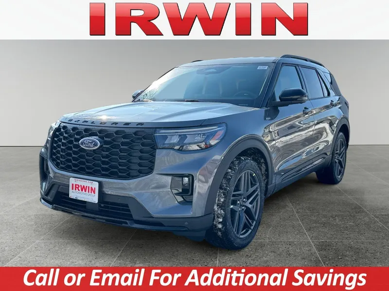 2026 Ford Explorer ST-Line in Gray — front three-quarter view