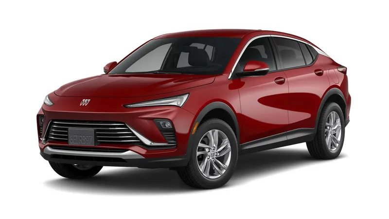2026 Buick Envista Preferred in Brilliant Red — front three-quarter view