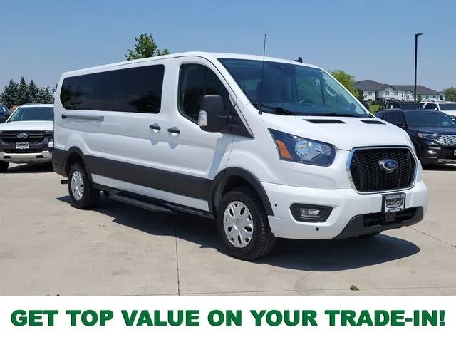 2025 Ford Transit-350 XLT 12 Passenger in Oxford White — front three-quarter view