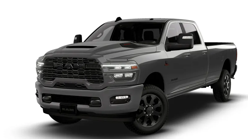 2026 RAM 2500 RAM 2500 LARAMIE CREW CAB 4X4 8' BOX in Granite Crystal Metallic Clear-Coat Exterior Paint — front three-quarter view