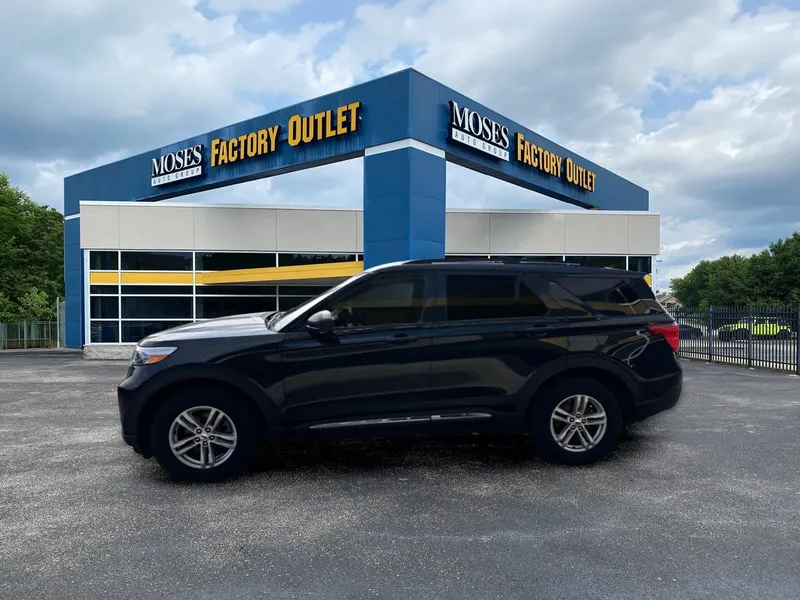 2023 Ford Explorer XLT in Agate Black — front three-quarter view