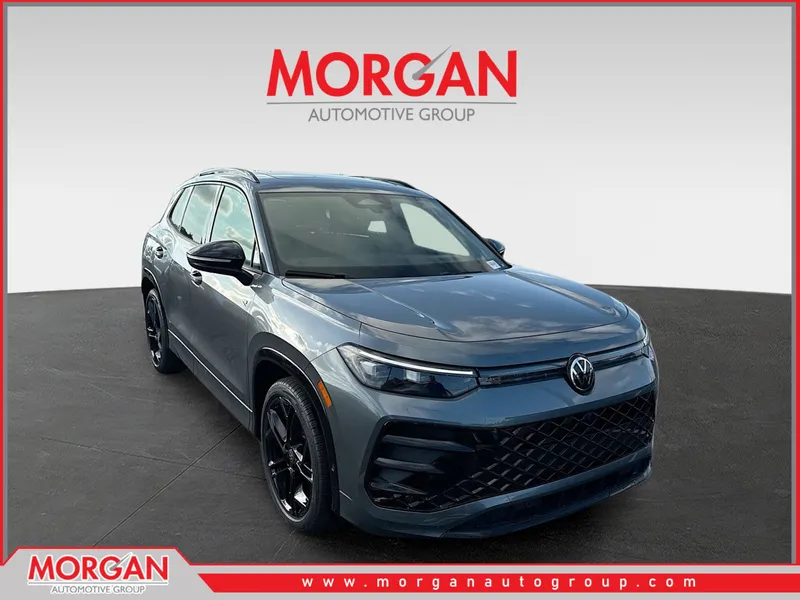 2026 Volkswagen Tiguan SE R-Line Black in Platinum — front three-quarter view