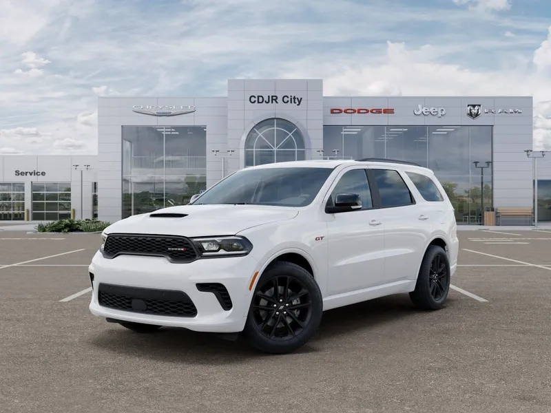 2026 Dodge Durango DURANGO GT PLUS AWD in White Knuckle Clear-Coat Exterior Paint — front three-quarter view
