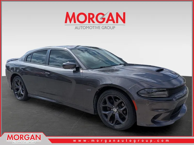 2019 Dodge Charger R/T in Granite Pearlcoat — front three-quarter view