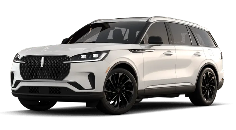 2026 Lincoln Aviator Reserve in White Metallic — front three-quarter view