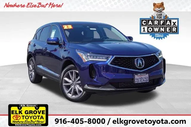 2023 Acura RDX Technology Package in Blue — front three-quarter view