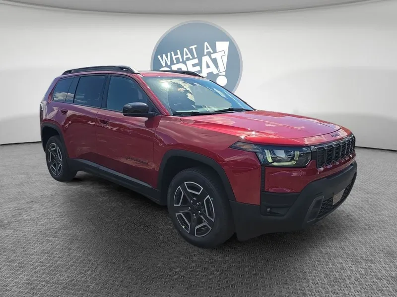 2026 Jeep Cherokee Limited in Red Hot Pearlcoat — front three-quarter view
