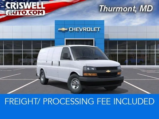 2026 Chevrolet Express Cargo Base in Summit White — front three-quarter view