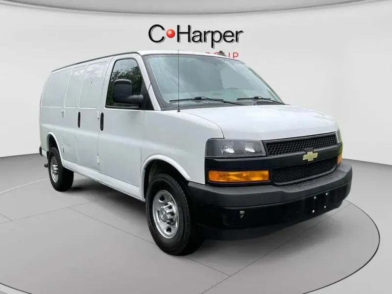 2021 Chevrolet Express Cargo 3500 RWD 3500 Regular Wheelbase WT in Summit White — front three-quarter view