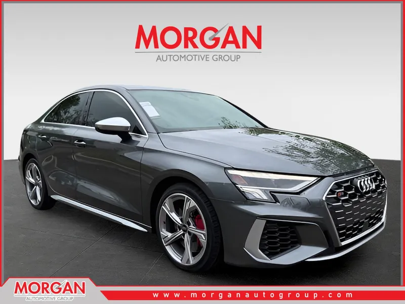 2023 Audi S3 2.0T Premium Plus in Gray — front three-quarter view