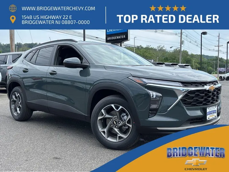 2026 Chevrolet Trax LT in Cypress Gray — front three-quarter view