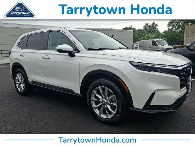 2023 Honda CR-V EX-L in Platinum White Pearl — front three-quarter view