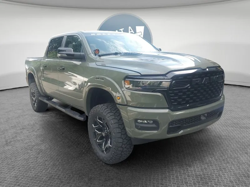 2026 RAM 1500 RAM 1500 BIG HORN CREW CAB 4X4 5'7' BOX in Canyon Lake Exterior Paint — front three-quarter view