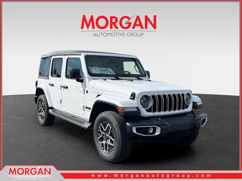 2026 Jeep Wrangler Sahara in White/off-white — front three-quarter view
