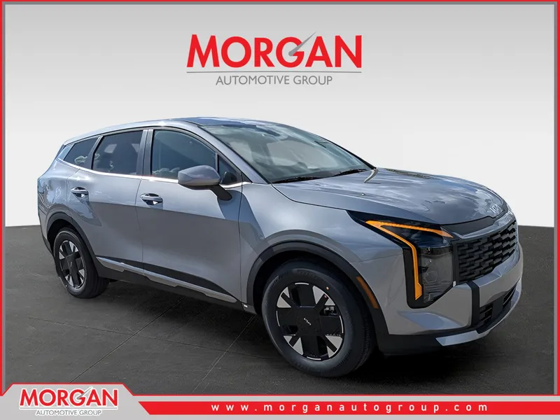 2026 Kia Sportage Hybrid LX in Steel Gray — front three-quarter view