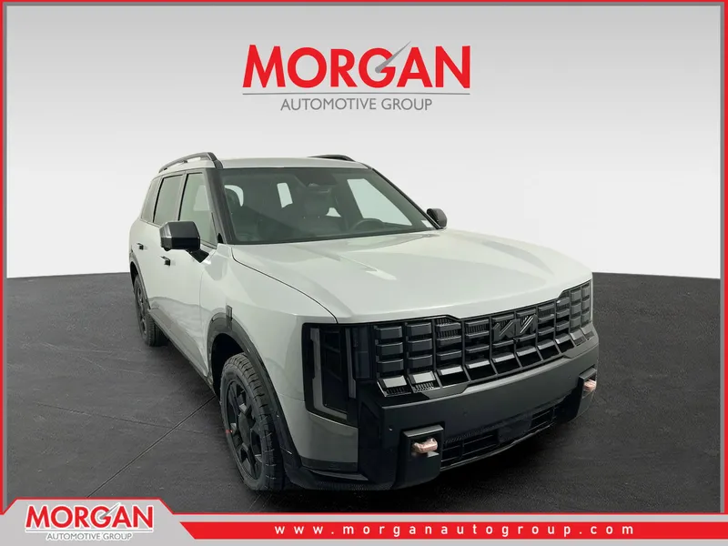 2027 Kia Telluride X-Pro SX-Prestige in Wolf Gray — front three-quarter view