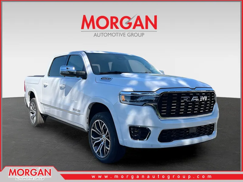 2026 Ram 1500 Tungsten in White — front three-quarter view