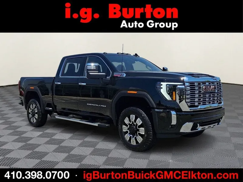 2026 GMC Sierra 2500 HD Denali in Onyx Black — front three-quarter view
