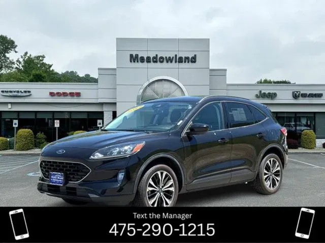 2022 Ford Escape SEL in Agate Black Metallic — front three-quarter view