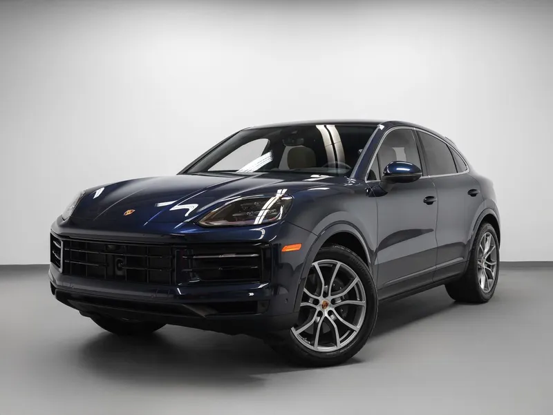 2025 Porsche Cayenne Coupe Base in Algarve Blue Metallic — front three-quarter view