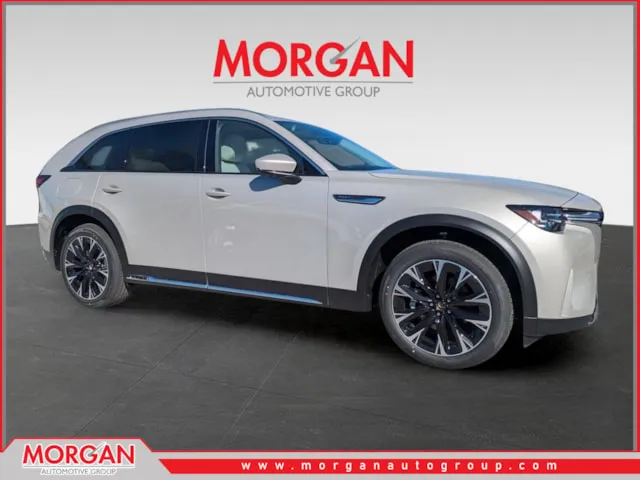 2026 Mazda CX-90 PHEV Premium Plus in Platinum Quartz — front three-quarter view