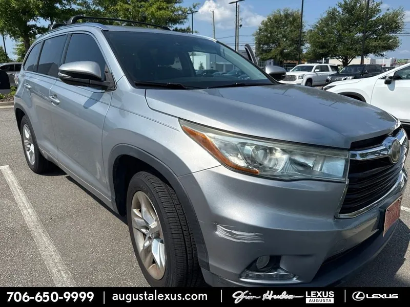 2014 Toyota Highlander Limited BACKED BY HUDSON in Silver Sky Metallic — front three-quarter view