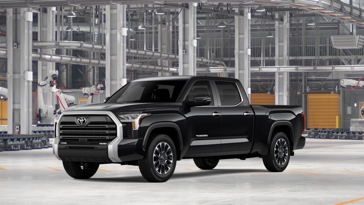 2026 Toyota Tundra Limited in Midnight Black Metallic — front three-quarter view