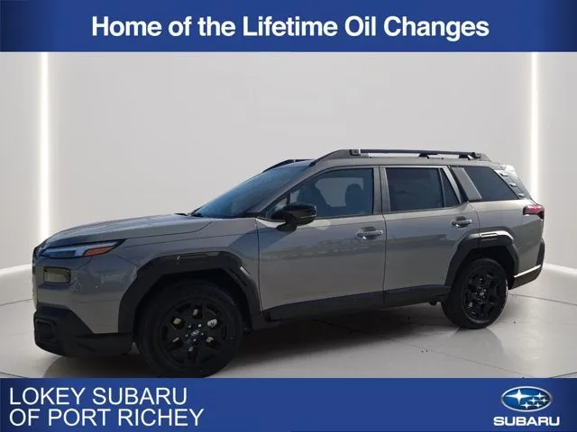 2026 Subaru Outback Limited in River Rock Pearl — front three-quarter view