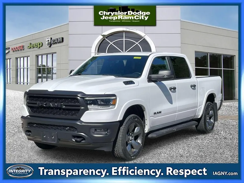 2023 RAM 1500 Big Horn Crew Cab 4x4 5'7' Box in Bright White Clearcoat — front three-quarter view
