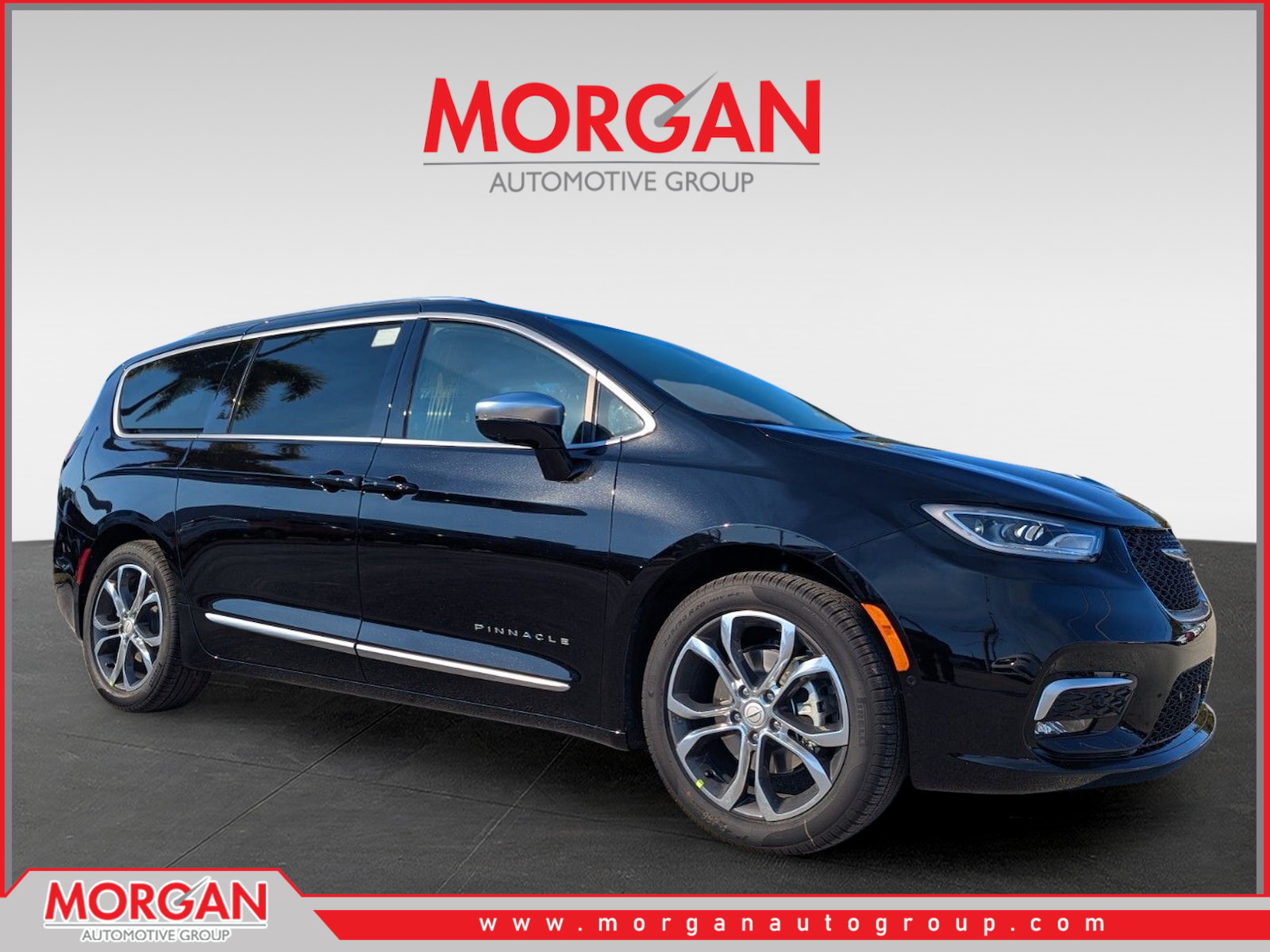 2026 Chrysler Pacifica Pinnacle in Black — front three-quarter view
